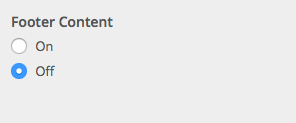 Footer Content on or off