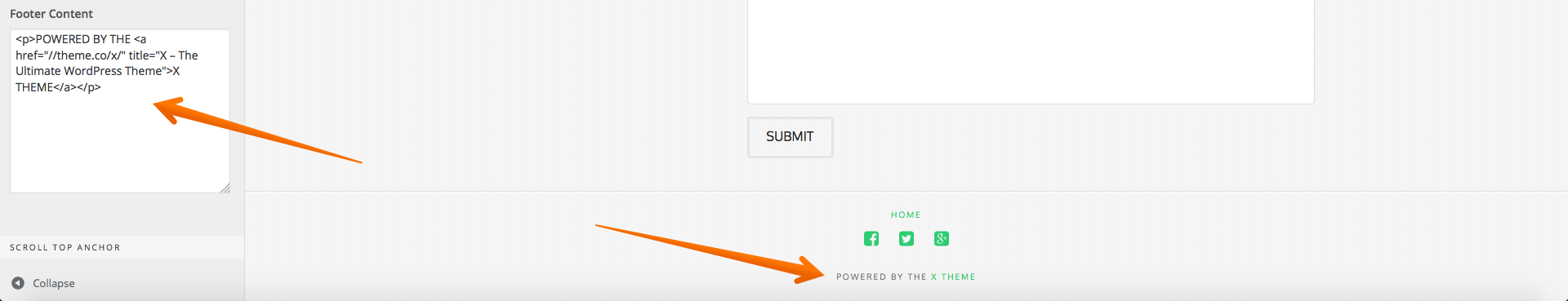 Footer Content On