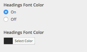 Headings font color