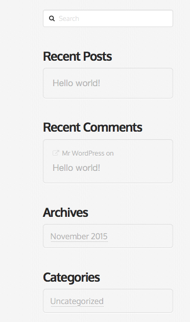 Sidebar no icons