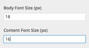 Body and content font size
