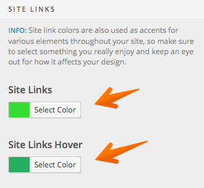 Site links hover
