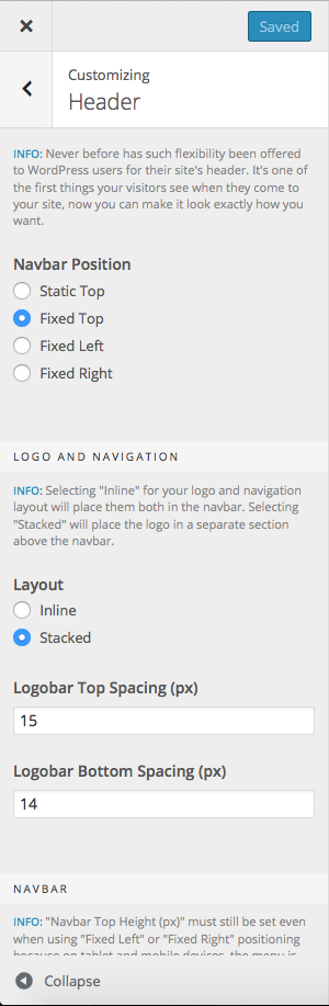 All header options