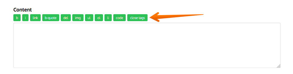 Quicktags on