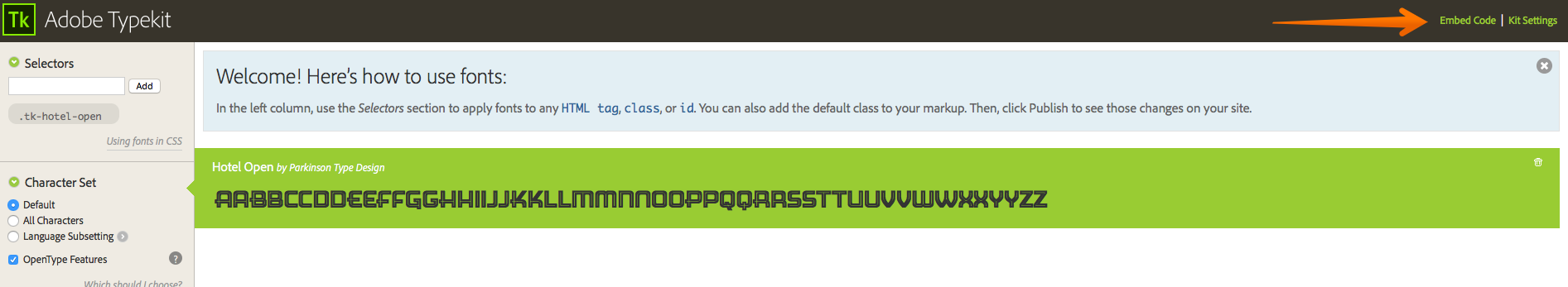 Typekit ID