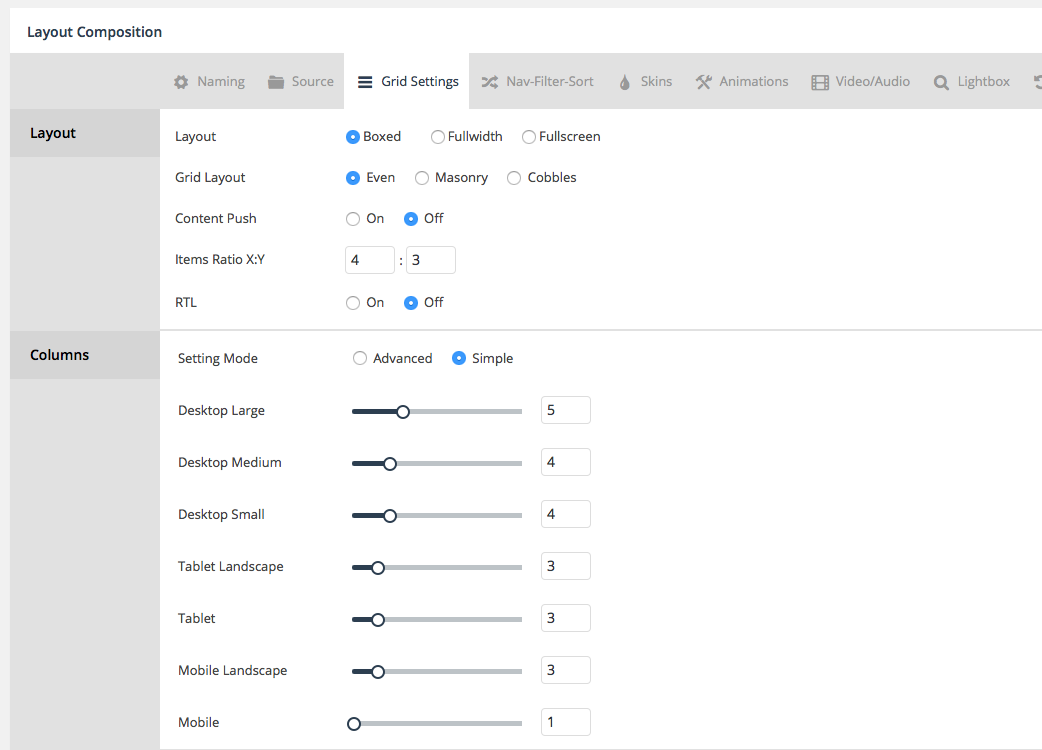 Layout Options