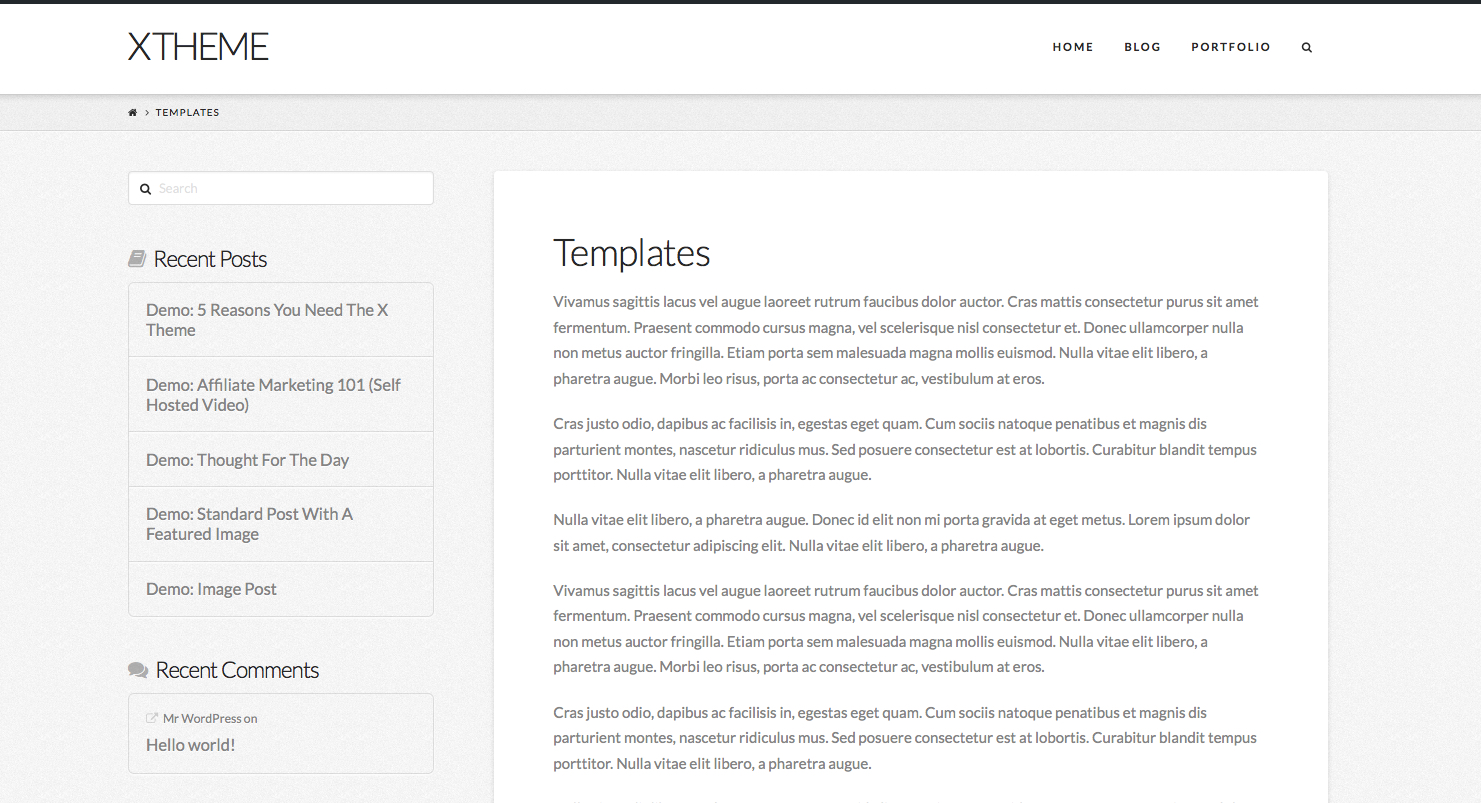 Sidebar left, content right