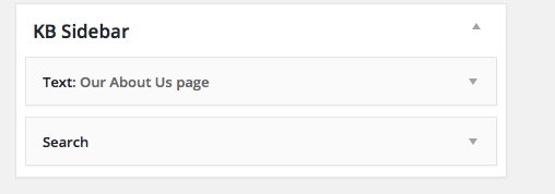 Sidebar with widgets added