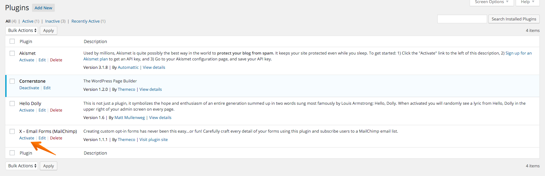 Activate Plugin
