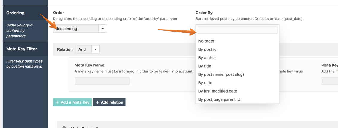 Ordering Options