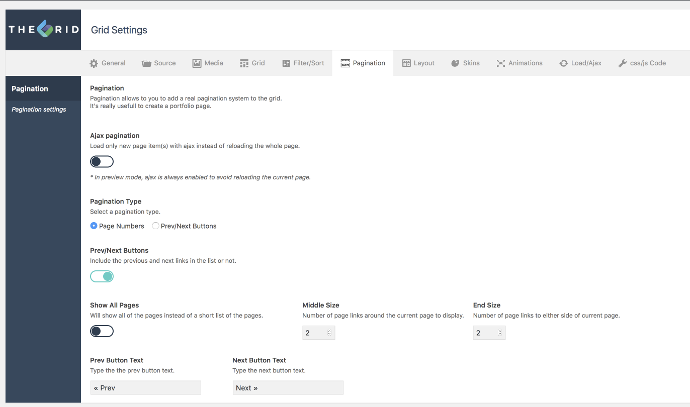Pagination Tab