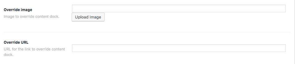Override Content Dock options