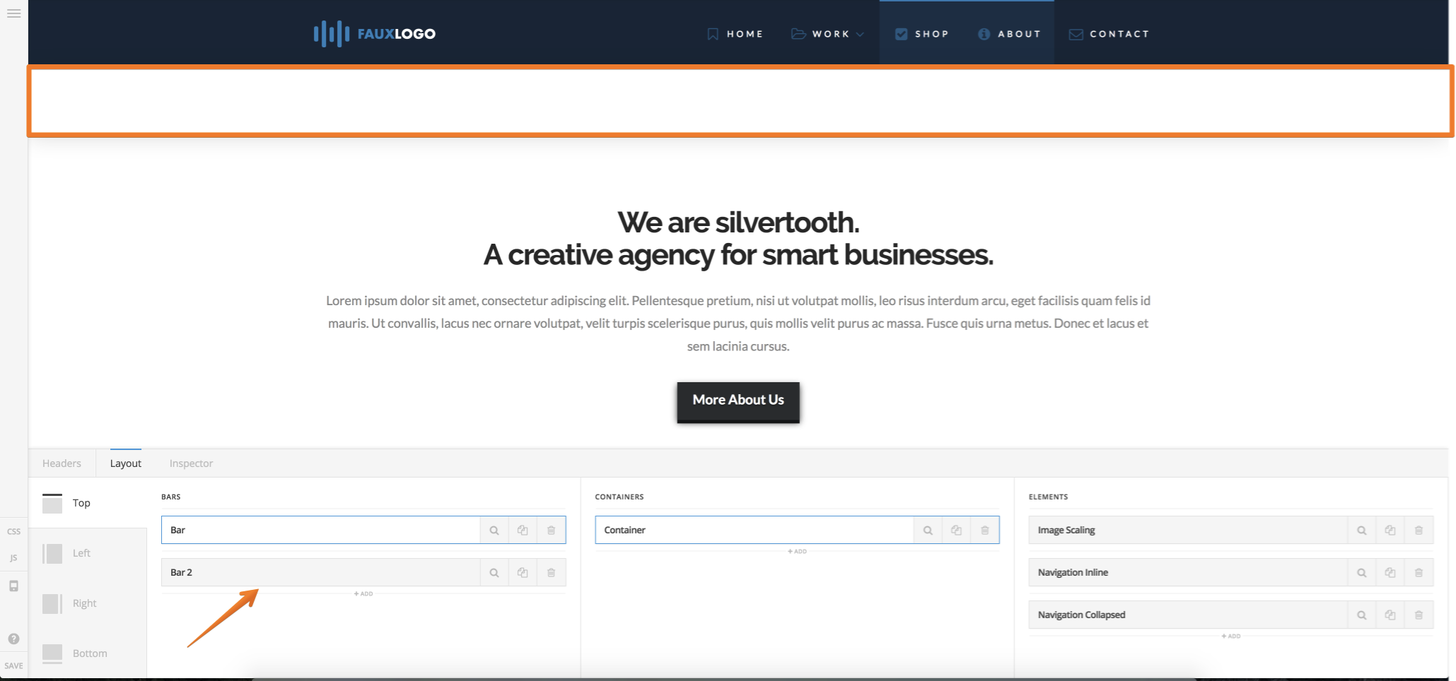 Header Builder Added a Bar