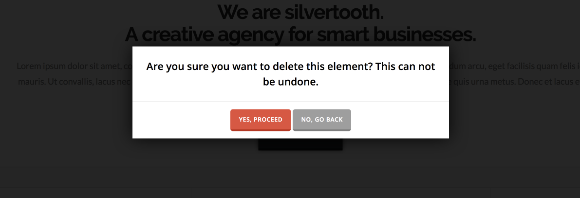 Header Builder Delete Bar