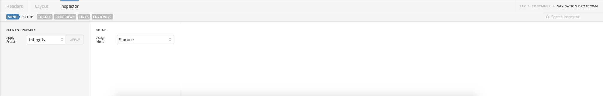 Navigation Dropdown Controls
