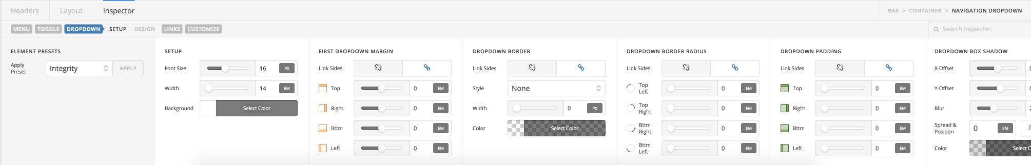 Dropdown Controls