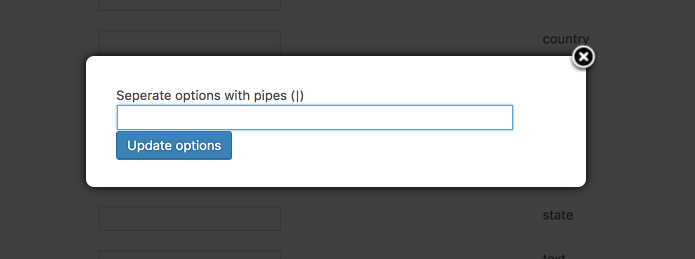 Manage Options Modal