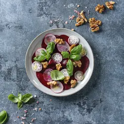 Carpaccio de betarragas y naranjas
