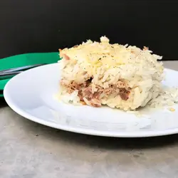 Budín de arroz con atún