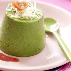 Flan de acelga con papas doradas kids