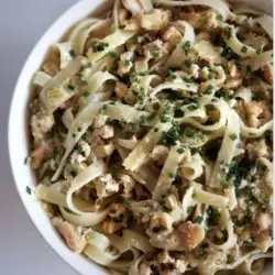 Fetuccini con salmón