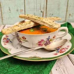 Crema de verduras con palitos crocantes