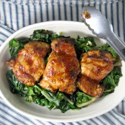 Geroosterde kip mei sauteed chard