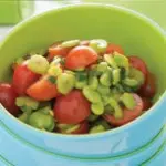 Tomate habas cebollín