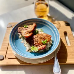 Huhn mit reis cognac