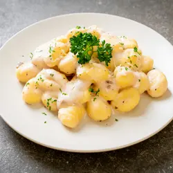Gnocchi met room tsiis en mangels