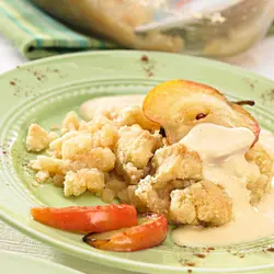 Apple crumble mei fanylje saus "thermomix"