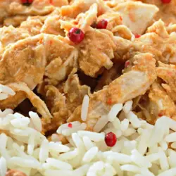 Pollo con salsa de maní acompañado de arroz thermomix