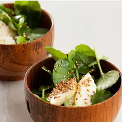 Salad berwr y dŵr ac afal mewn "thermomix"
