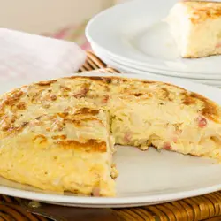 Sipel en spek omelette "thermomix"