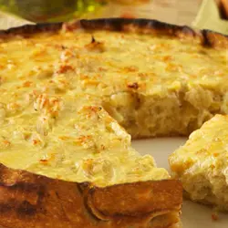 Karamelisearre sipels quiche en roquefort "thermomix"