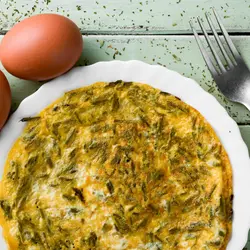 Omelet mei jirpels gouden beane