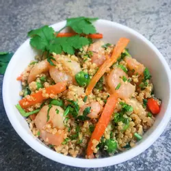 Quinoa mit garnelen