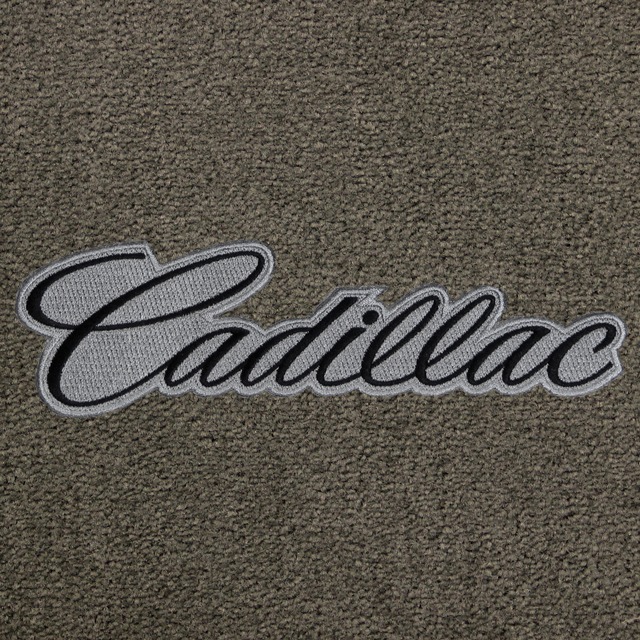 Cadillac Script Black on Grey Background Applique