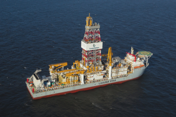 Offshore drilling platform 'Laguna Star' in operation at sea, highlighting the structure and drilling equipment
