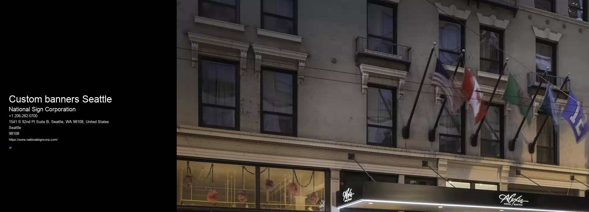 Custom indoor signs Custom banners Seattle