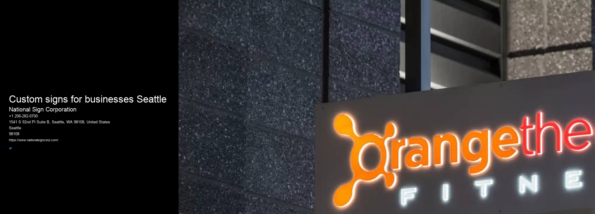 Modern Sign Installation Custom signs for businesses Seattle