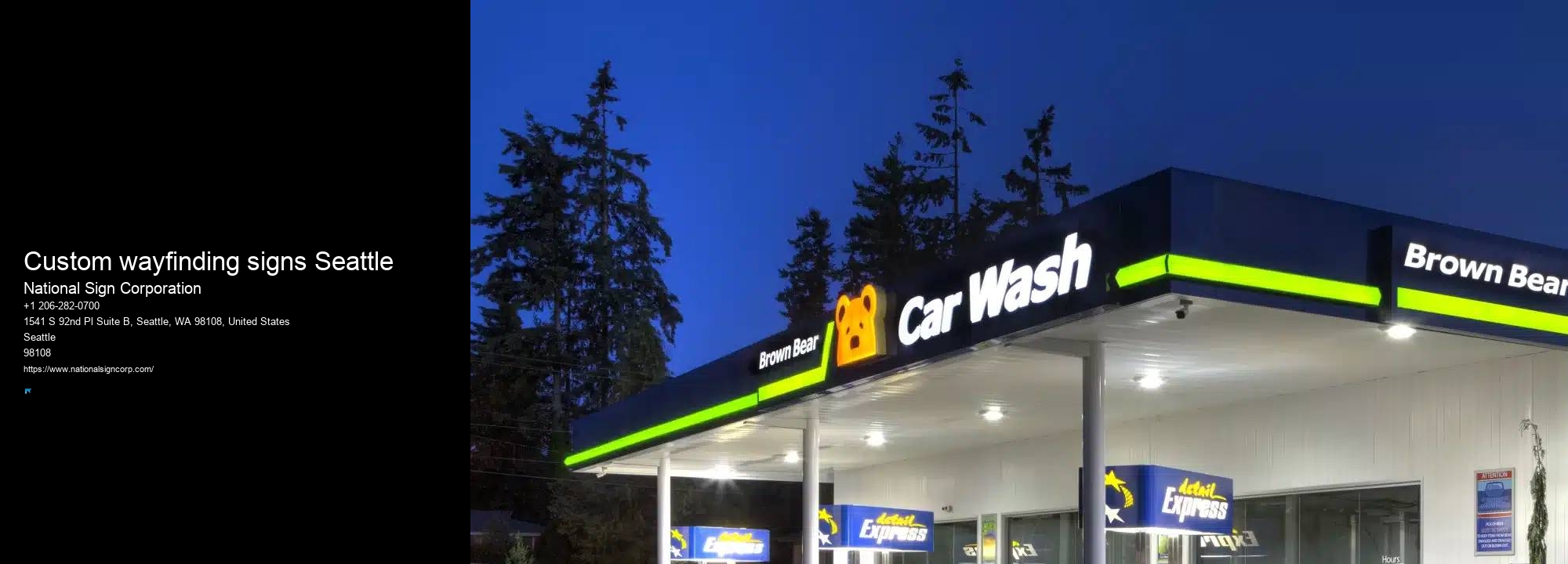 Outdoor sign installation Custom wayfinding signs Seattle