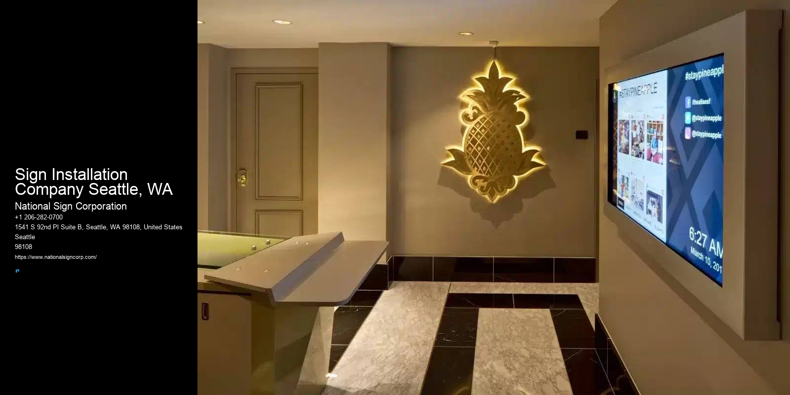 Wayfinding signs Sign Installation Company Seattle, WA