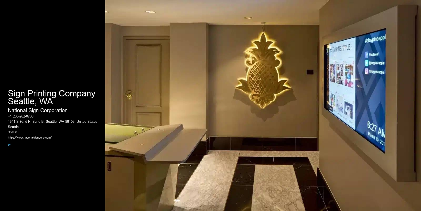 Custom Corporate Signs Sign Printing Company Seattle, WA