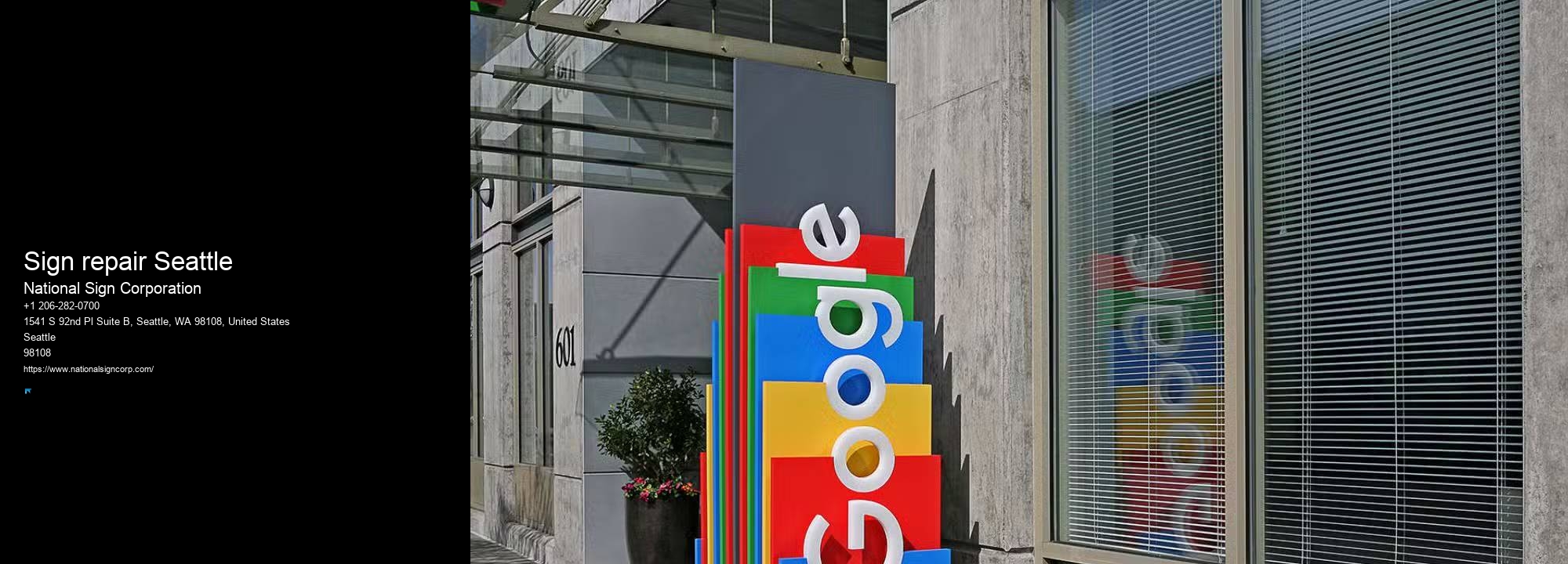 Outdoor Business Sign Installers Sign repair Seattle