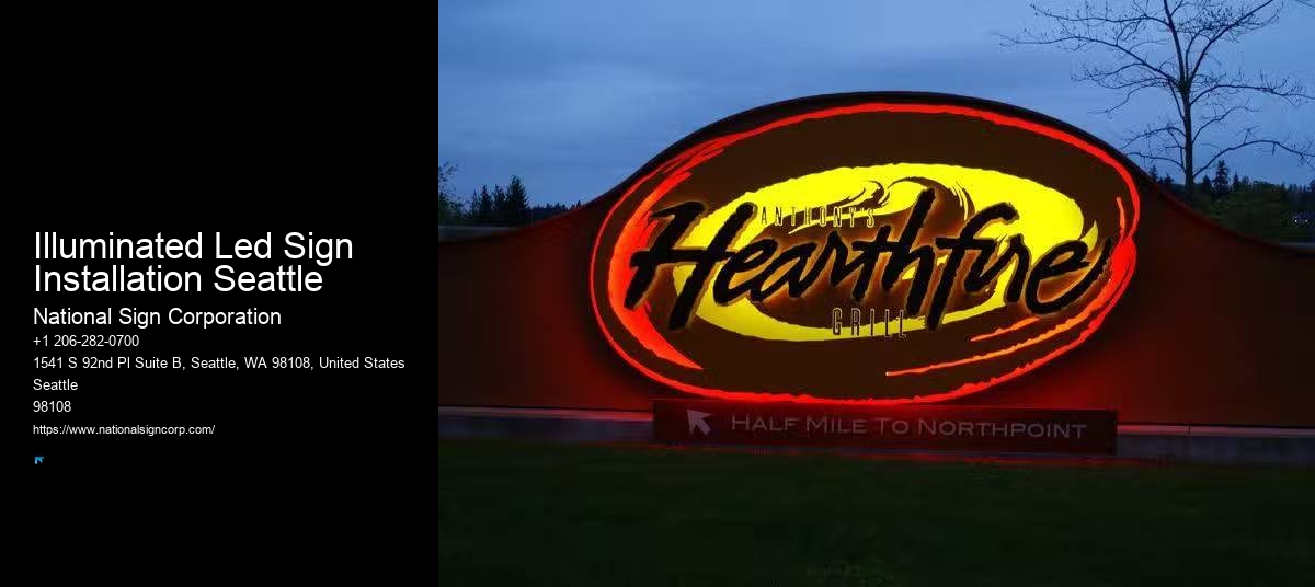 Commercial Monument Signs Illuminated Led Sign Installation Seattle