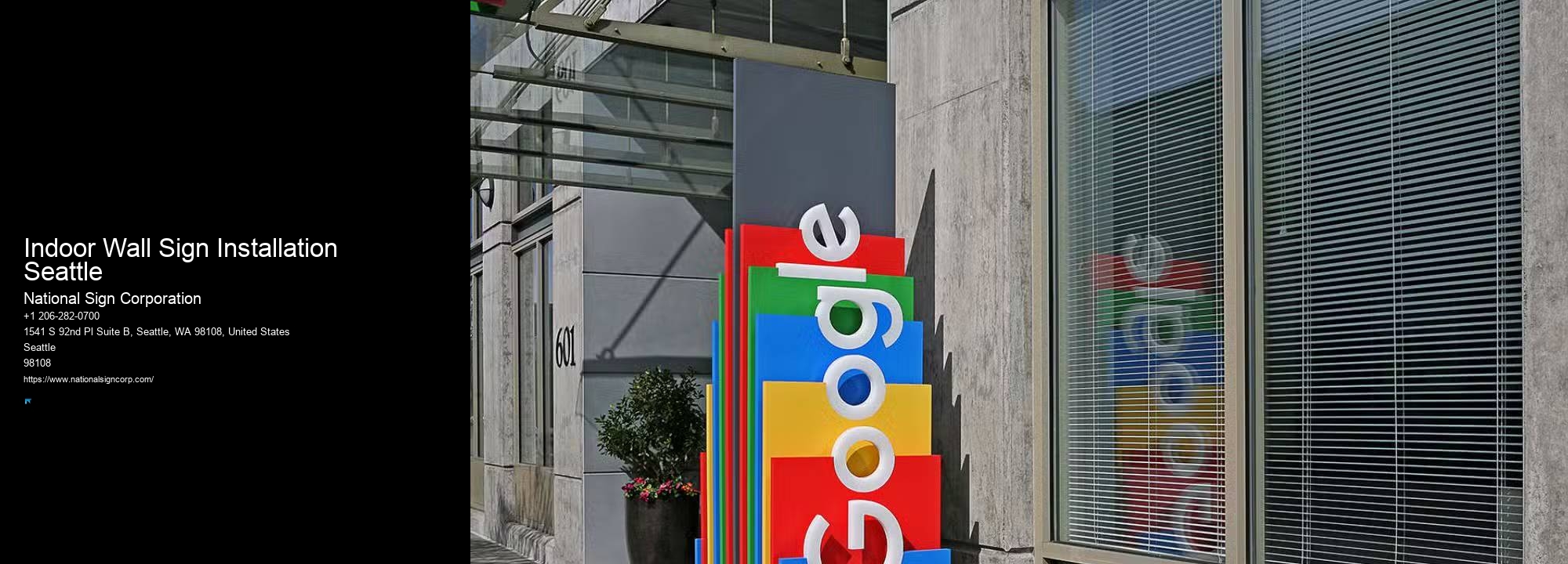 Local Sign Installers Indoor Wall Sign Installation Seattle