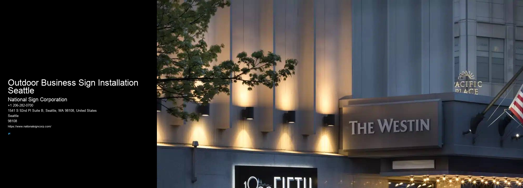 Advanced Outdoor Led Lighting Outdoor Business Sign Installation Seattle