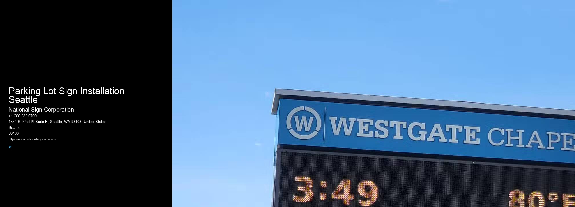 Durable Signage Installation Parking Lot Sign Installation Seattle