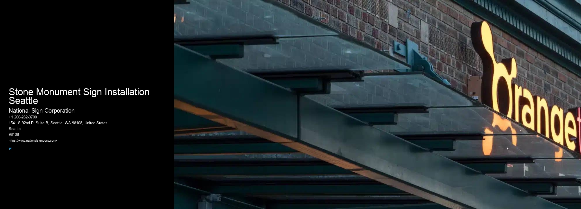 Franchise Sign Installation Stone Monument Sign Installation Seattle